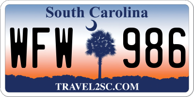SC license plate WFW986