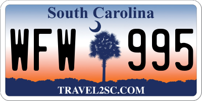 SC license plate WFW995