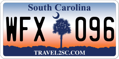 SC license plate WFX096