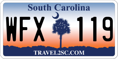 SC license plate WFX119