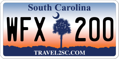SC license plate WFX200