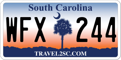 SC license plate WFX244