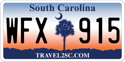 SC license plate WFX915