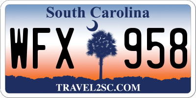 SC license plate WFX958