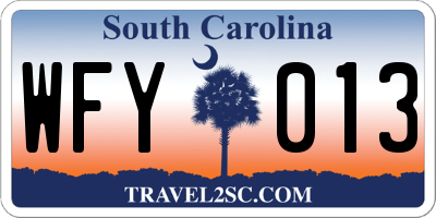 SC license plate WFY013