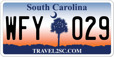 SC license plate WFY029