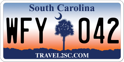 SC license plate WFY042