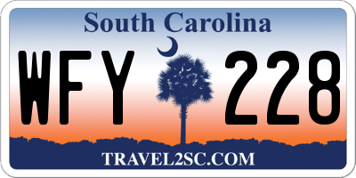 SC license plate WFY228