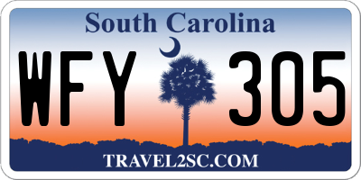 SC license plate WFY305