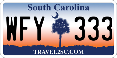 SC license plate WFY333