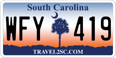 SC license plate WFY419