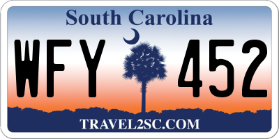 SC license plate WFY452