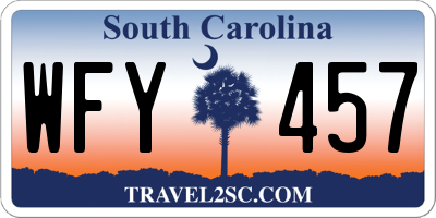 SC license plate WFY457