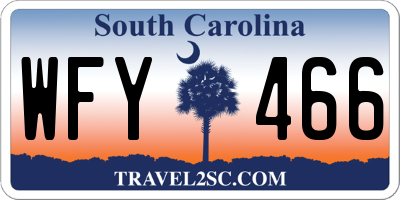SC license plate WFY466