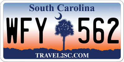 SC license plate WFY562