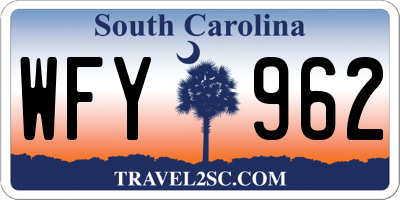 SC license plate WFY962