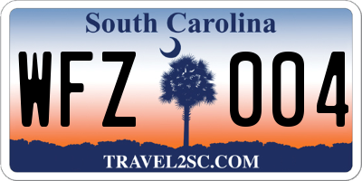 SC license plate WFZ004