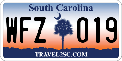 SC license plate WFZ019