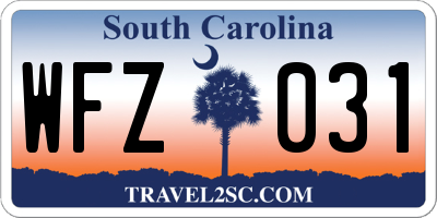 SC license plate WFZ031
