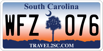 SC license plate WFZ076