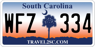 SC license plate WFZ334