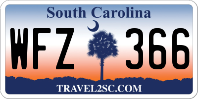 SC license plate WFZ366