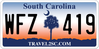 SC license plate WFZ419