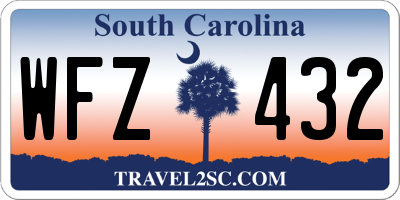 SC license plate WFZ432