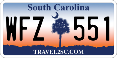 SC license plate WFZ551