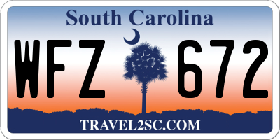 SC license plate WFZ672