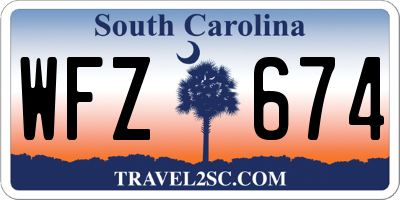 SC license plate WFZ674