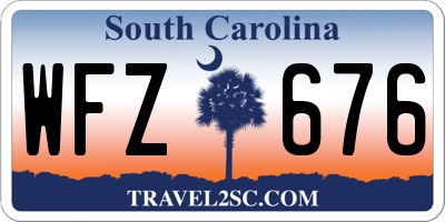 SC license plate WFZ676