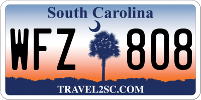 SC license plate WFZ808