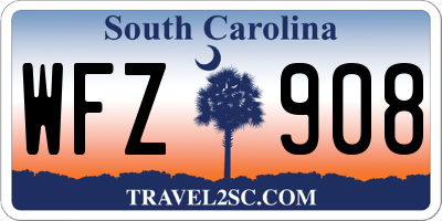 SC license plate WFZ908