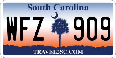 SC license plate WFZ909