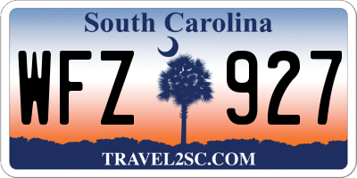 SC license plate WFZ927