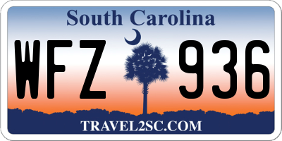 SC license plate WFZ936