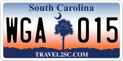 SC license plate WGA015