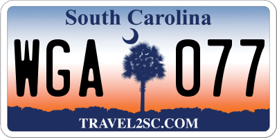 SC license plate WGA077