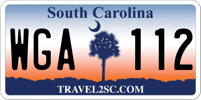 SC license plate WGA112