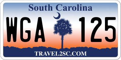 SC license plate WGA125