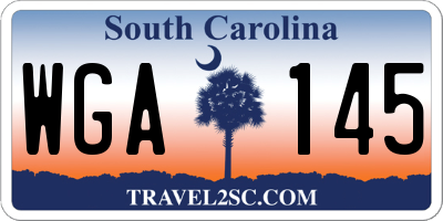SC license plate WGA145