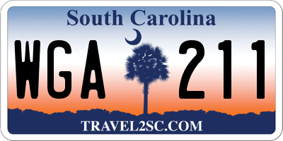 SC license plate WGA211