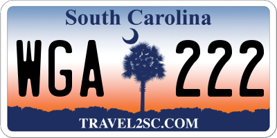 SC license plate WGA222