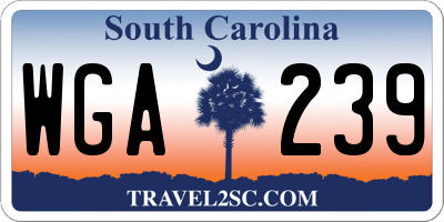 SC license plate WGA239