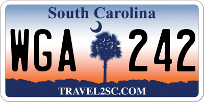 SC license plate WGA242