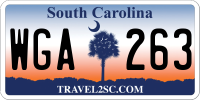 SC license plate WGA263