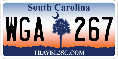 SC license plate WGA267