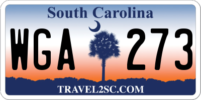 SC license plate WGA273