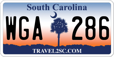 SC license plate WGA286